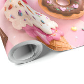 Süße Leckerlis & Eiscreme Muster Geschenkpapier (Rolleneckpunkt)