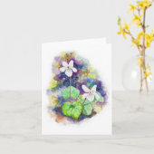 Süße leere Karte des weißen Veilchens (Gelbe Blume)