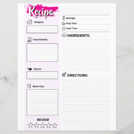 Süße leere Rezeptpapierseite (ganze Seite ausfüllb