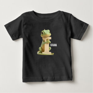 Süße Leguan-Buchstabe I Kinder T-Shirt Tieralpha