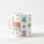 Süße Lehrer-Schulzahlen-Muster  Kaffeetasse (Vorderseite Links)