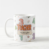Süße Lehrer-Schulzahlen-Muster  Kaffeetasse (Links)