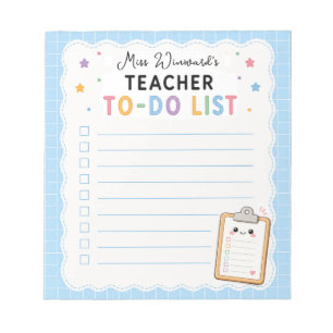 Süße Lehrer-To-Do-Liste Notizblock