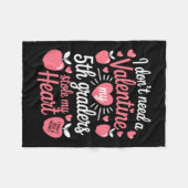 Süße Lehrer Valentinstag Fleecedecke (Vorderseite (Horizontal))