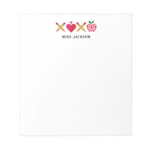 Süße Lehrerin Dankeschön XOXO Bunt Notizblock
