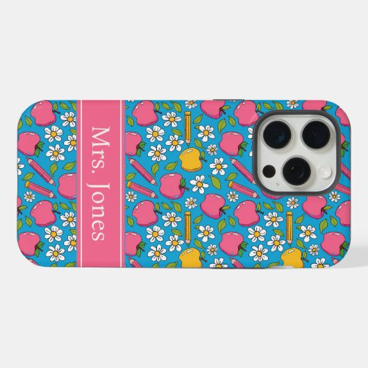 Süße Lehrerin-Handytasche | Personalisierter Name iPhone Hülle (Rückseite (Horizontal))