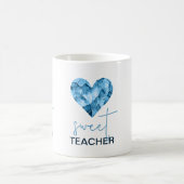 Süße Lehrerin mit blauem Herz Kaffeetasse (Mittel)