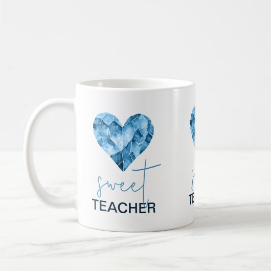 Süße Lehrerin mit blauem Herz Kaffeetasse (Links)