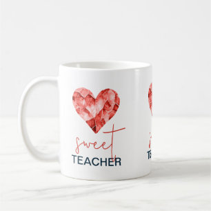 Süße Lehrerin mit rotem Diamant-Herz Kaffeetasse