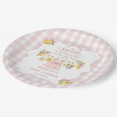 Süße Lemon Baby Shower Pappteller (Schrägansicht)