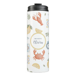 Süße Lemon Crab-Schulkinder Personalisiert Thermosbecher