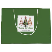 Süße Leopard-Weihnachtsbaum-Geschenktasche mit ind Große Geschenktüte (Rückseite)