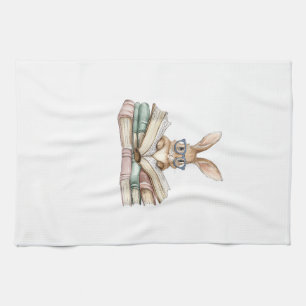 Süße Lesebrille Hasen Bücher Bücherwurm Leser T Geschirrtuch