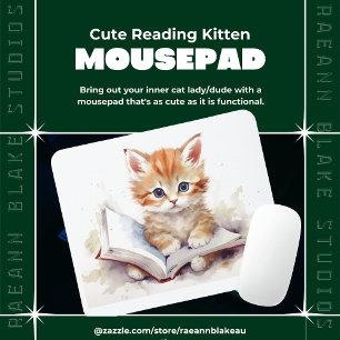 Süße Lesekätzchen-Mauspad Mousepad