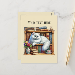 Süße lesende Katzenliebhaber Postkarte