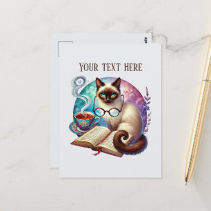Süße lesende Katzenliebhaber Postkarte