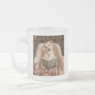 Süße Lesewasserfarben-Bibliotheksillustration mit Mattglastasse