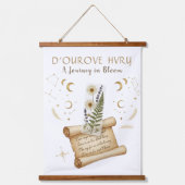 Süße Lesezeichen-Blumen-Tapete Wandteppich Mit Holzrahmen (Vorderseite)