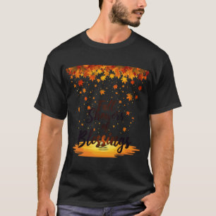 Süße leuchtende Blumen-Ästhetik Herbstblätter mit  T-Shirt