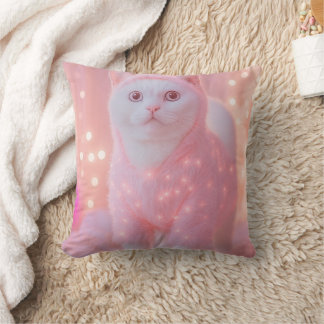 Süße leuchtende Rentier-Kitty-Winterfantasie Kissen