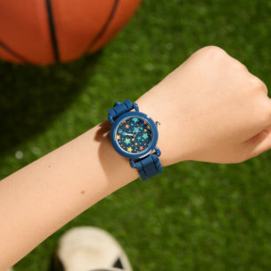 Süße leuchtende Sterne auf Blau Armbanduhr