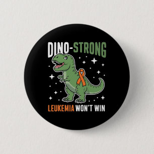 Süße Leukämie Dino Starker T-Rex Kinder Dinosaurie Button
