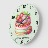 Süße Liebe Backen anpassbar Große Wanduhr (Winkel)
