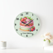 Süße Liebe Backen anpassbar Große Wanduhr (Zuhause)