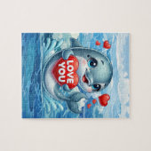 Süße Liebe Delfin Strand Puzzle (Horizontal)