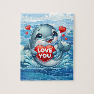 Süße Liebe Delfin Strand Puzzle
