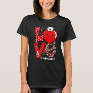 Süße Liebe Herz Stethoskop LVN Krankenschwester Le T-Shirt