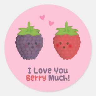 Süße Liebe, ich mag dich Berry viel Pun Humor Runder Aufkleber