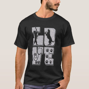 Süße LIEBE Katze Hund Pfotenabdruck Hund Katze Ti T-Shirt