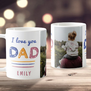 Süße Liebe Papa Farbige Typografie Foto Kaffeetasse