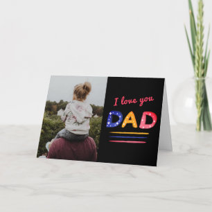 Süße Liebe Papa Lettering Vater Foto Karte
