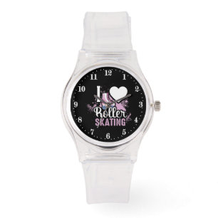 Süße Liebe Rollschuh-Wortkunst Armbanduhr