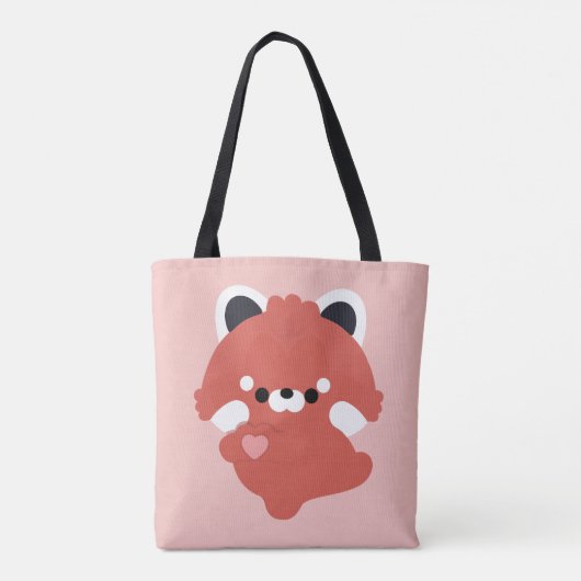 Süße Liebe Roter Panda Tasche (Rückseite)