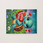 Süße Liebe Schildkröte Herz Puzzle (Horizontal)