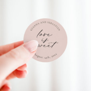 Süße Liebe Sticker, Personalisiertes Party-Geschen Runder Aufkleber