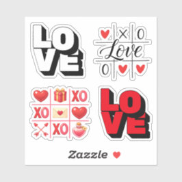 Süße Liebes-Emoji-Valentinstag-Aufkleberblatt Aufkleber