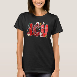 Süße Liebes Herz Stethoskop ICU Krankenpfleger Leb T-Shirt