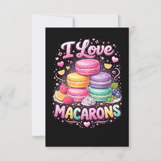 Süße Liebes-Macarons Dankeskarte (Vorderseite)