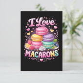 Süße Liebes-Macarons Dankeskarte (Stehend Vorderseite)