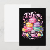 Süße Liebes-Macarons Dankeskarte (Vorne/Hinten)
