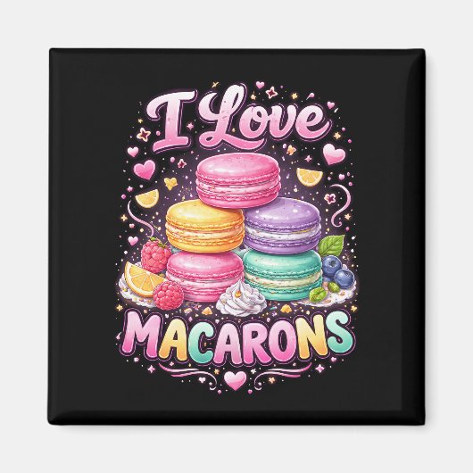 Süße Liebes-Macarons Magnet (Vorne)