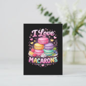 Süße Liebes-Macarons Postkarte (Stehend Vorderseite)