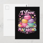 Süße Liebes-Macarons Postkarte (Vorne/Hinten)