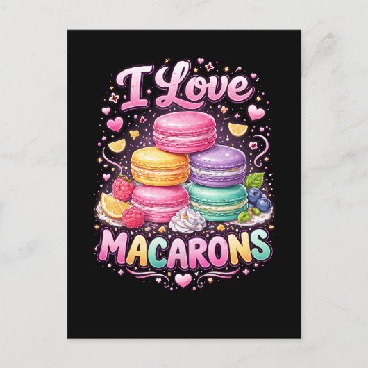 Süße Liebes-Macarons Postkarte (Vorderseite)