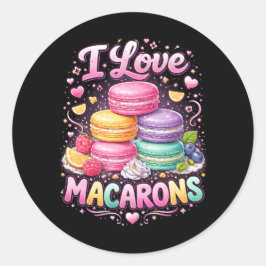 Süße Liebes-Macarons Runder Aufkleber