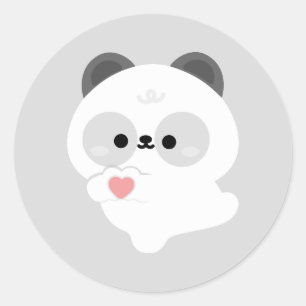 Süße Liebes-Panda Runder Aufkleber